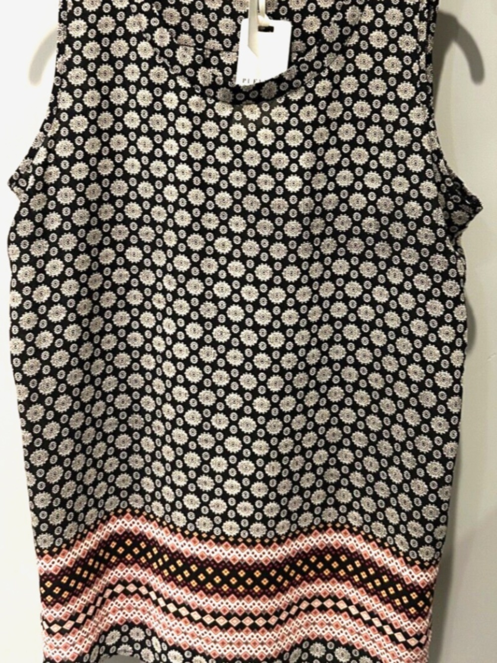 NEW WITH TAGS - PLEIONE SLEEVELESS TANK/TUNIC, MULTICOLORED, SIZE L.